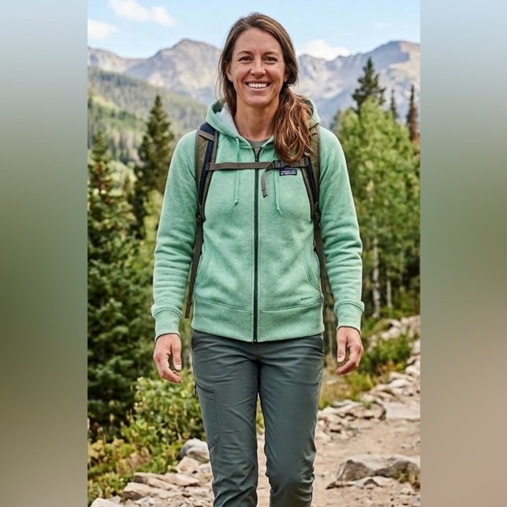 Patagonia Cloud Stack Hoody in Nettle Green Cozy Organic Cotton Hoodie Jacket - Picture 1 of 12